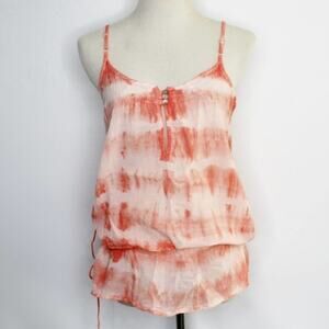 HELLO2YOU Coral Tie Dye Tank Top Cinched waist size XS